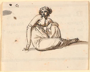 Donna seduta con il ginocchio sinistro alzato