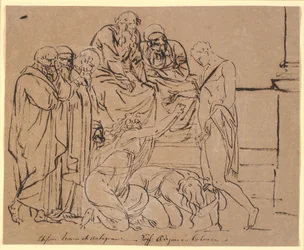 Teseo supplicato da Ismene e Antigone. Dopo Sofocle