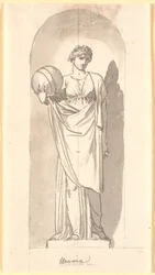 Urania come statua in una nicchia