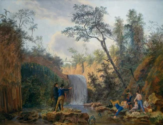 Spedizione botanica francese in America, olio su tela di Nicolas-Didier Boguet (1755-1839)