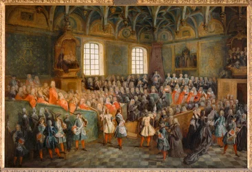 Sessione della Corte (Lit de Justice), tenutasi al Parlamento il 22 febbraio 1723 ...