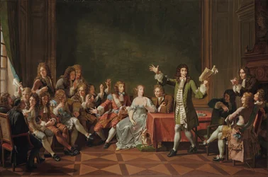 Molière legge Tartuffe a casa di Ninon de Lenclos