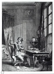 St. Preux riceve il ritratto di Julie, illustrazione da 
