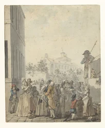 Teatro dei burattini in una piazza