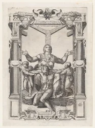 Pietà con angeli davanti alla croce