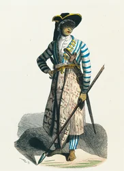 Giovane giavanese in abito da guerra