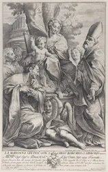 Vergine e Bambino con San Liborio e Carlo Borromeo, 1693-95