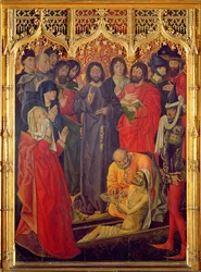 La Resurrezione di Lazzaro Trittico, pannello centrale di Lazzaro che risorge dalla sua bara, 1461