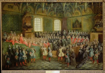 Letto di giustizia tenuto nel Parlamento alla maggioranza di Luigi XV (1710-74), 22 febbraio 1723