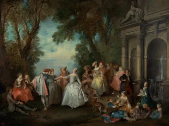 Danza davanti a una fontana