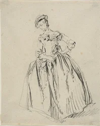 Studio: Giovane Donna in Piedi con Mano sul Fianco