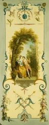 Tre pannelli decorativi con allegorie dell