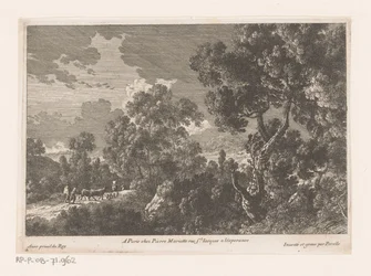 Paesaggio boschivo con pastori e gregge (serie di paesaggi boschivi)