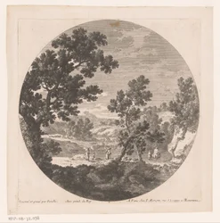 Paesaggio con pastori lungo un fiume