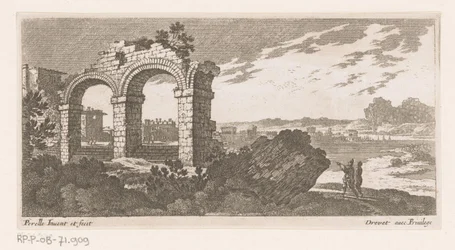 Paesaggio con rovina con due archi