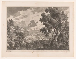 Paesaggio fluviale con strada tortuosa