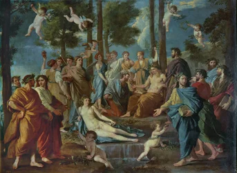 Parnaso, Apollo circondato dalle muse (dipinto su tela)