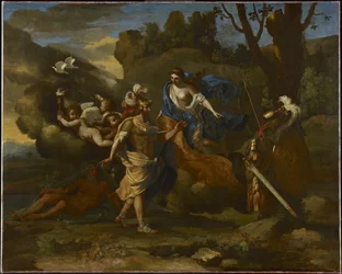 Venere, madre di Enea, gli presenta le armi forgiate da Vulcano, c.1635