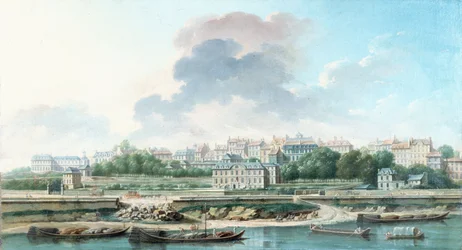 Le Quai e il Villaggio di Passy, vista dalla riva sinistra, nel 1757