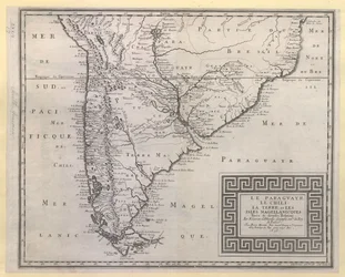 PARAGUAYR. CILE. LA TERRE, et LES ISLES MAGELLANICQUES. Tratto da varie relazioni / Di N. SANSON d