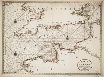 Carta del Canale della Manica e delle coste atlantiche della Gran Bretagna meridionale e della Francia settentrionale