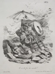 Schizzi litografici: È la fine del mondo! frontespizio, 1824