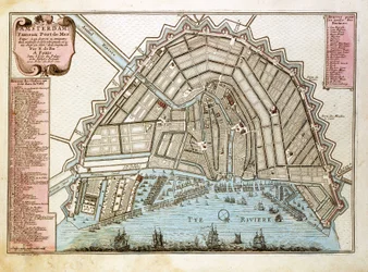 Mappa di Amsterdam. Atlante di Nicolas de Fer (1646-1720), Parigi 1700