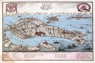 Mappa della città di Venezia. Mappa di Le Fer
