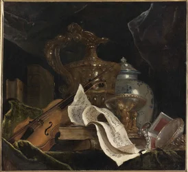Natura morta con strumento musicale, 1695-1700