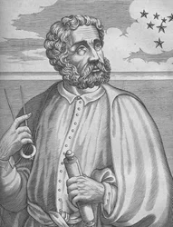 Ritratto di Ferdinando Magellano. Da Academie des sciences et des arts di Isaac Bullart, 1682