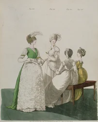 Quattro ragazze in abiti da ballo dalla 