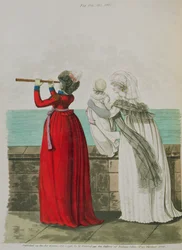 Abiti da mattina, figg. 194, 195 e 196 dalla „Gallery of Fashion“ di Nikolaus Heideloff, vol. II, ottobre 1798
