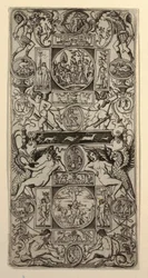 Pannello ornamentale con Orfeo e il giudizio di Paride