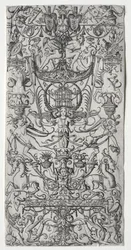 Pannello ornamentale con una gabbia per uccelli