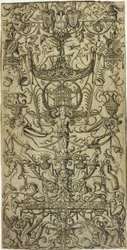 Pannello ornamentale con una gabbia per uccelli