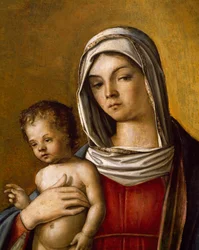 Madonna col Bambino, Pannello centrale del Trittico con Madonna col Bambino, San Alberto e San Sebastiano