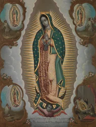 La Vergine di Guadalupe con le quattro apparizioni