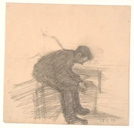 Uomo seduto con le mani giunte