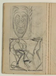 Schizzo di maschera, probabilmente da un modello. Bozza per la tomba di Poul S. Christiansen