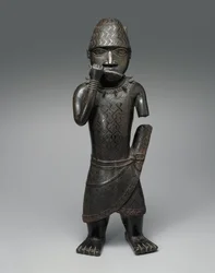 Figura di un Suonatore di Corno, Nigeriano, c.1504-50