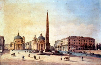 Luogo del popolo, Roma, Italia 1847, acquerello di Nikanor Grigoryevich Chernetsov (1805 - 1879). Pittore paesaggista russo.