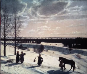 Scena invernale, inverno russo