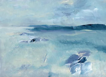 Paesaggio marino in blu sereno