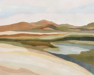 Paesaggio tranquillo ad acquerello