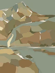 Fiume di montagna geometrico