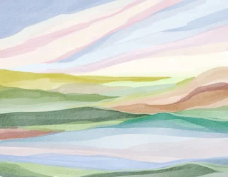 Colline dai colori pastello a strati