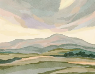 Paesaggio montano in tonalità tenui
