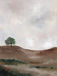 Paesaggio con un albero solitario