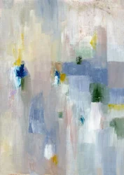 Astratto in tenui tonalità di blu e giallo