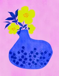 Vaso blu "Vibrant Blooms"